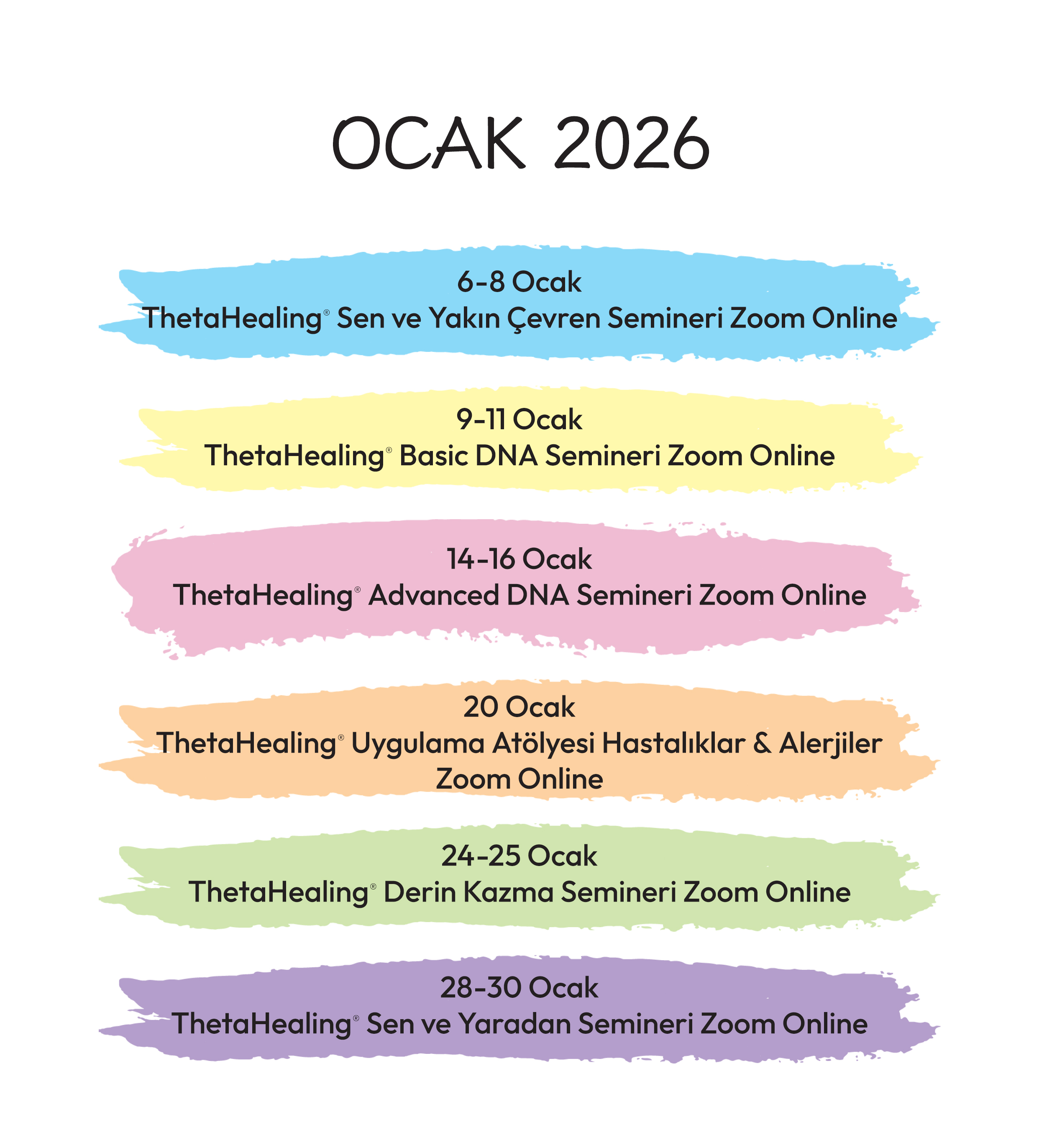 Ocak Seminer Takvimi	