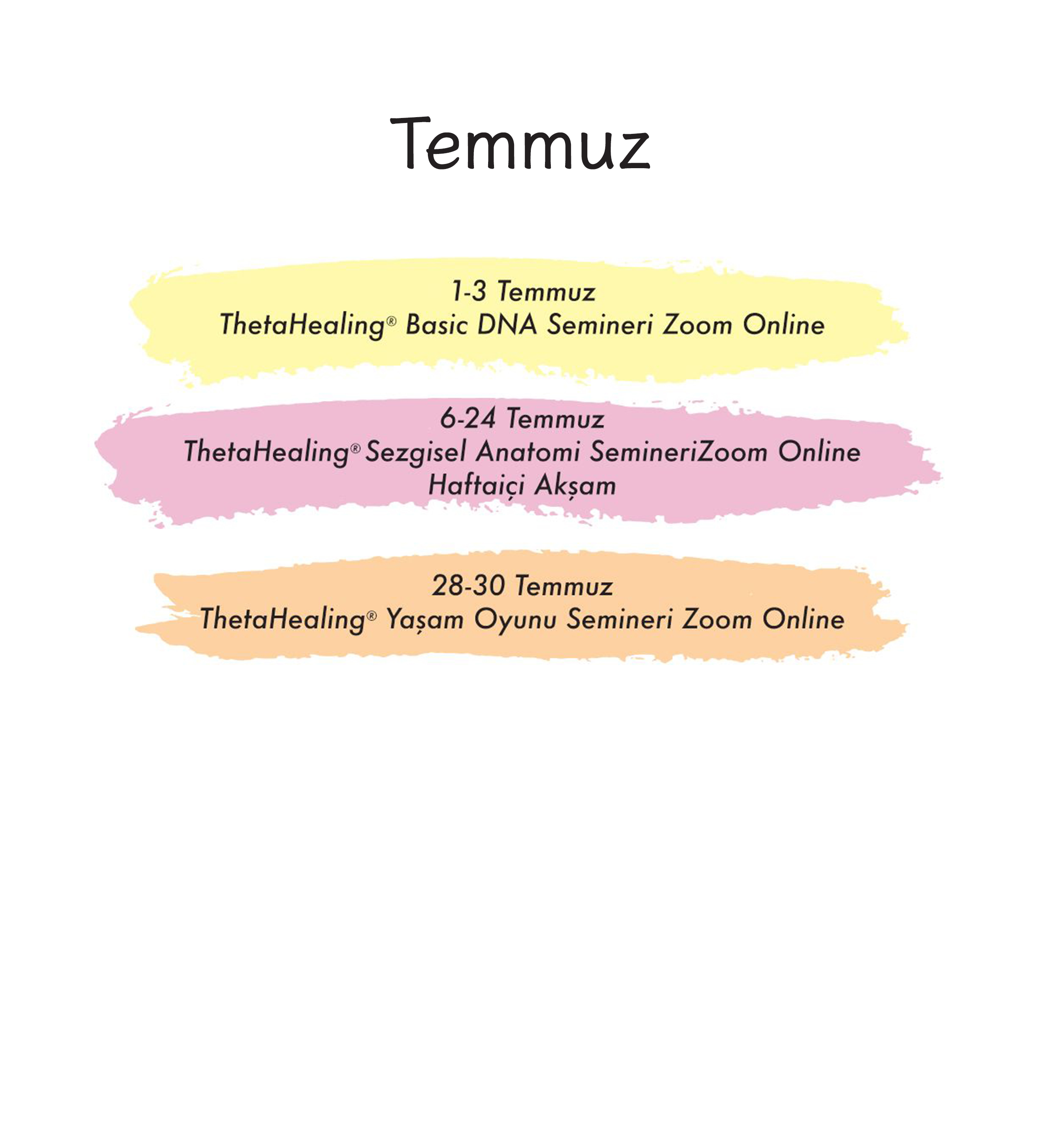Temmuz Seminer Takvimi