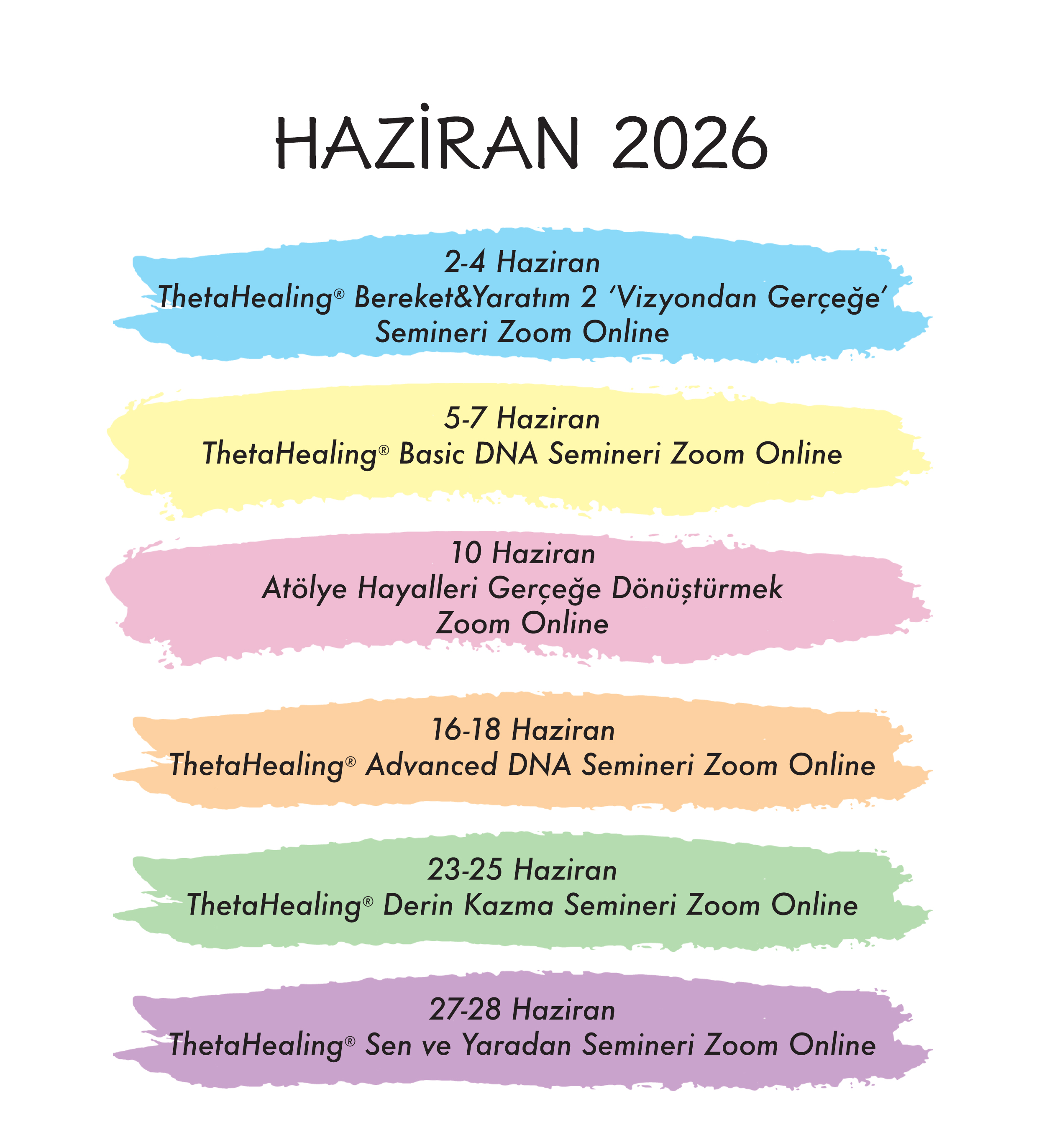 Haziran Seminer Takvimi