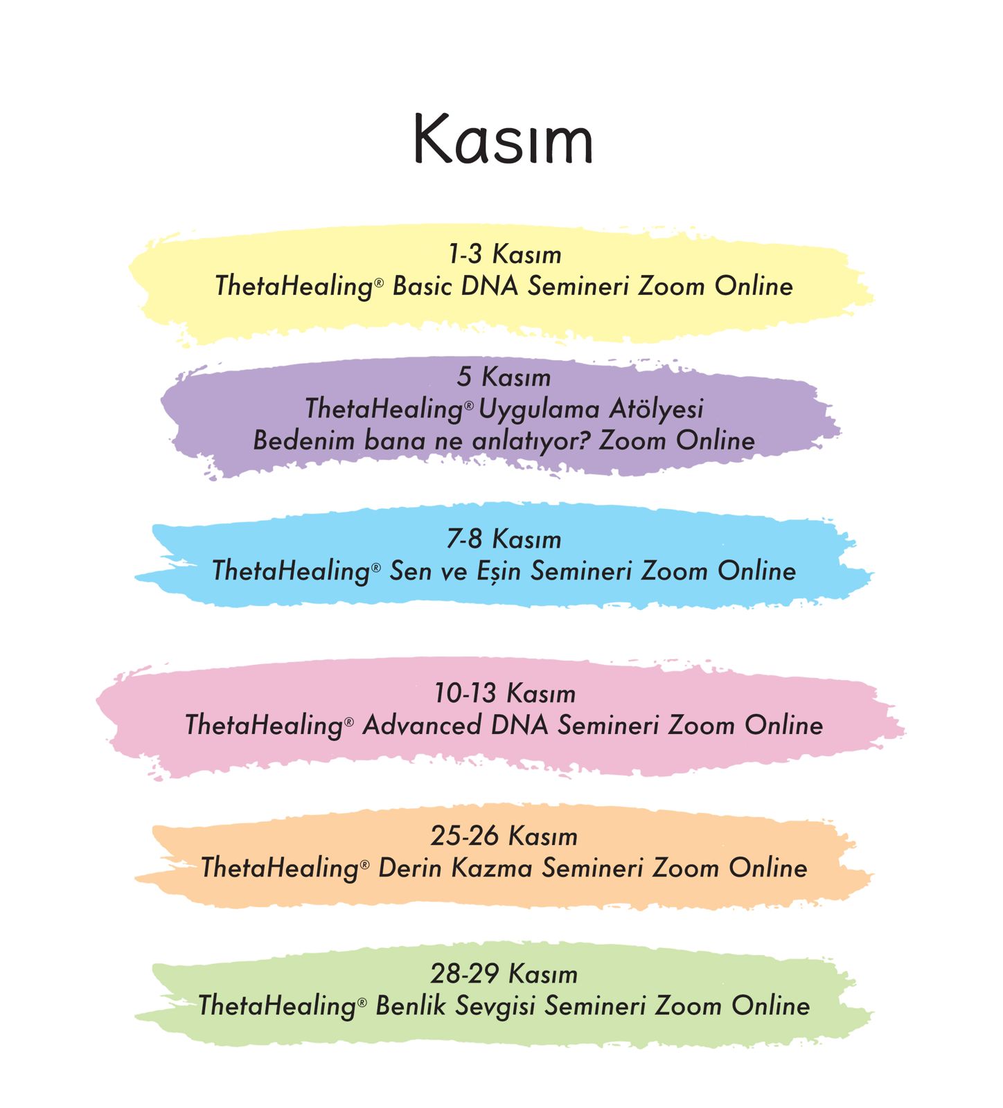 Kasım Seminer Takvimi