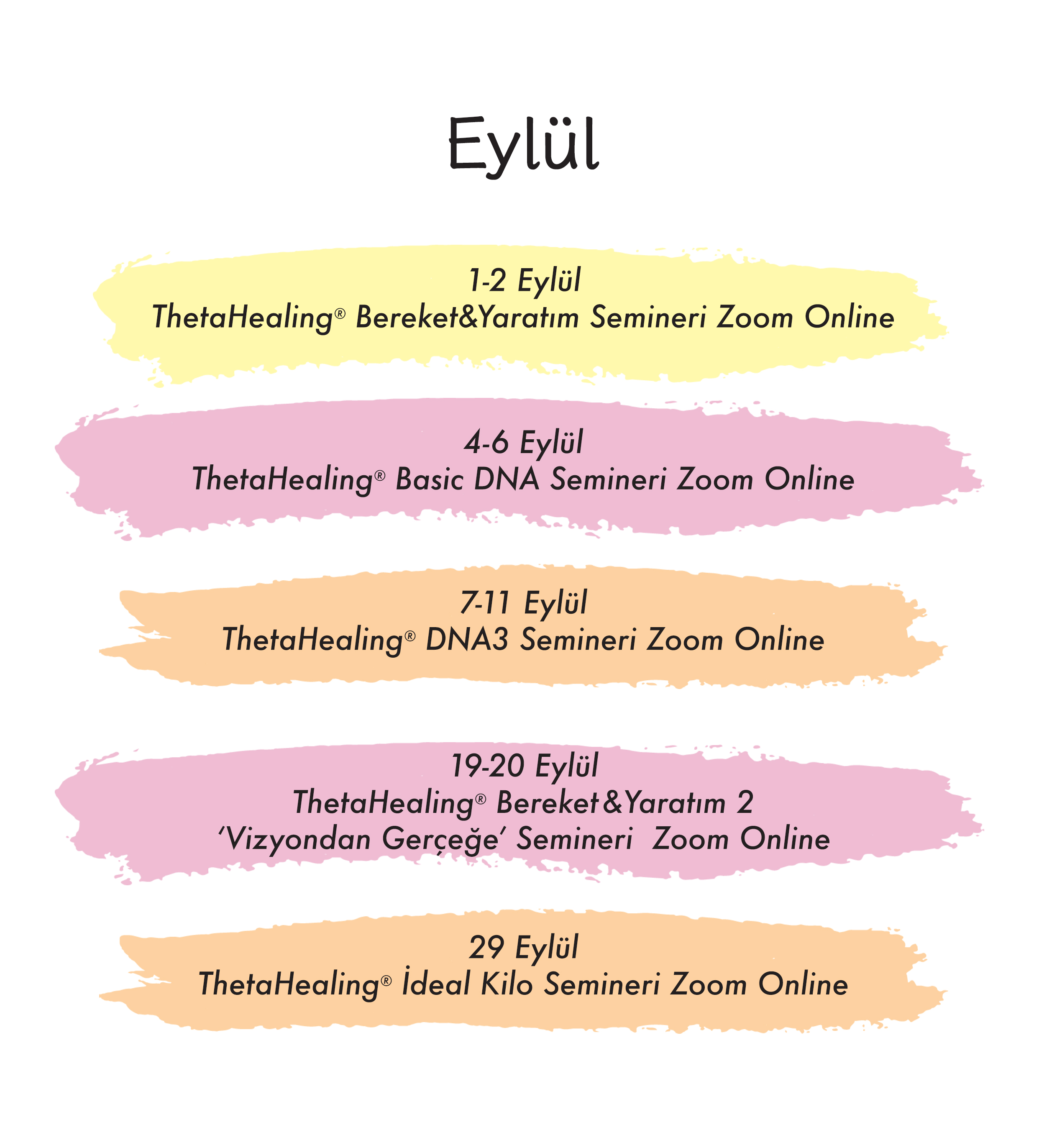 Eylül Seminer Takvimi