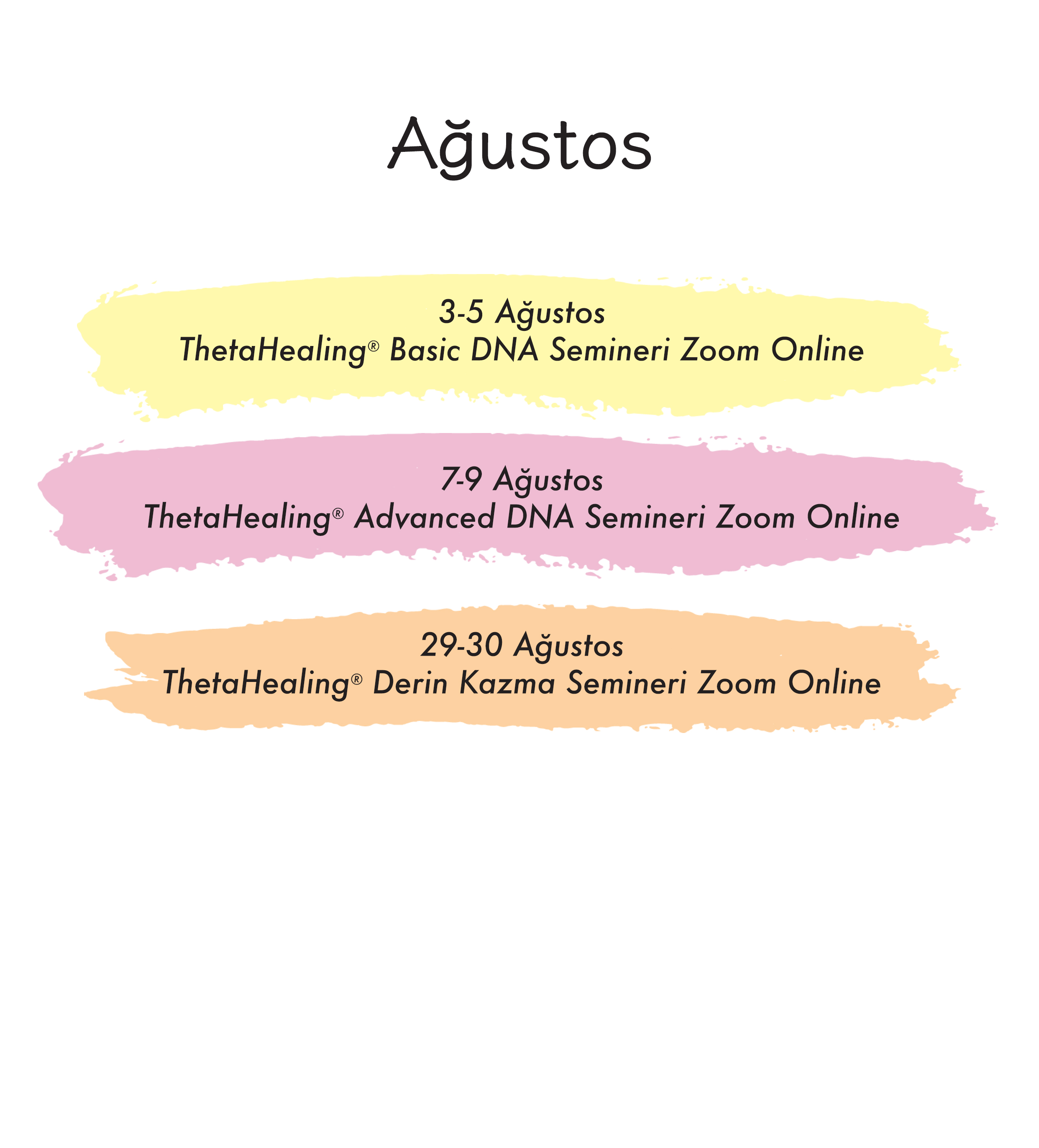 Ağustos Seminer Takvimi
